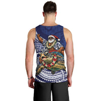 Samoa Christmas Men Tank Top Santa Riding Sea Turtle