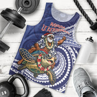 Samoa Christmas Men Tank Top Santa Riding Sea Turtle
