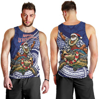 Samoa Christmas Men Tank Top Santa Riding Sea Turtle