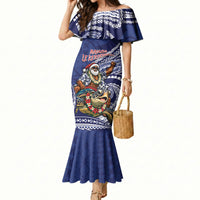 Samoa Christmas Mermaid Dress Santa Riding Sea Turtle