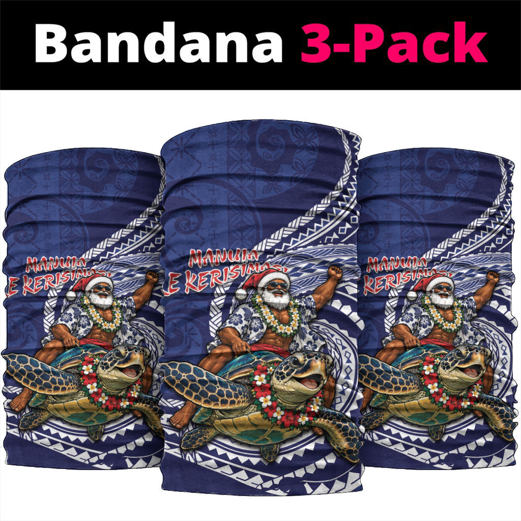 Samoa Christmas Neck Gaiter Santa Riding Sea Turtle