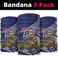 Samoa Christmas Neck Gaiter Santa Riding Sea Turtle