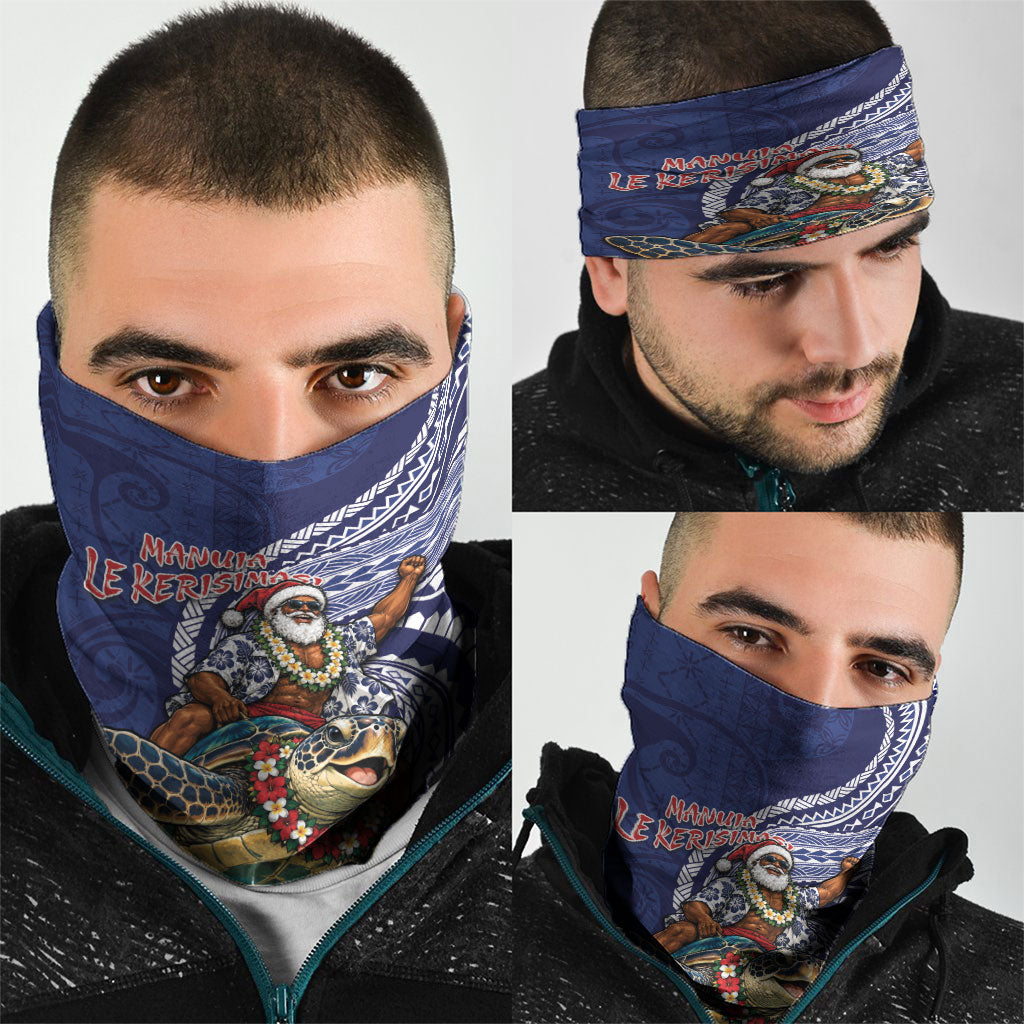 Samoa Christmas Neck Gaiter Santa Riding Sea Turtle