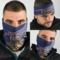 Samoa Christmas Neck Gaiter Santa Riding Sea Turtle