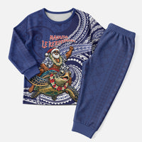 Samoa Christmas Pajama Set Santa Riding Sea Turtle