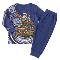 Samoa Christmas Pajama Set Santa Riding Sea Turtle
