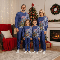 Samoa Christmas Pajama Set Santa Riding Sea Turtle