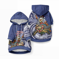 Samoa Christmas Pet Hoodie Santa Riding Sea Turtle