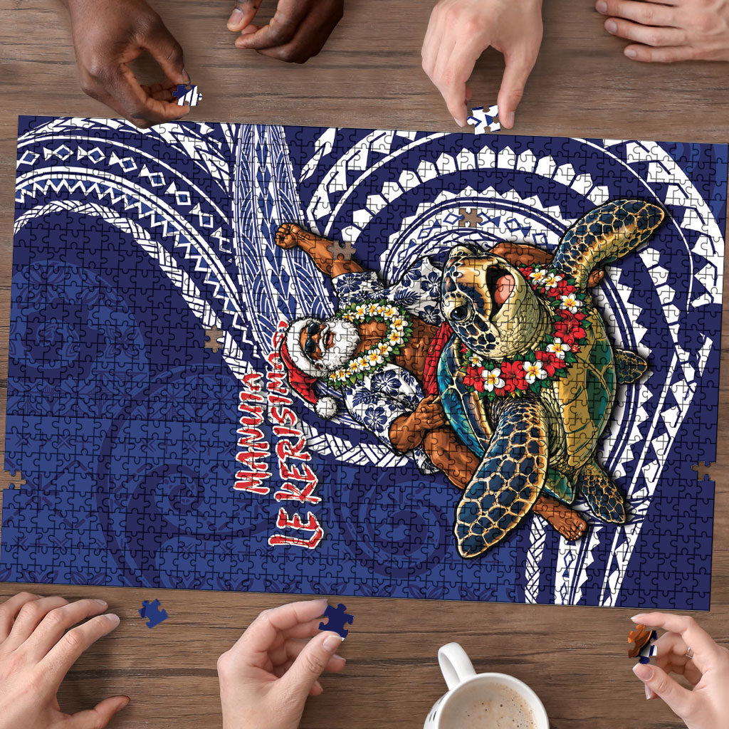 Samoa Christmas Puzzle Santa Riding Sea Turtle