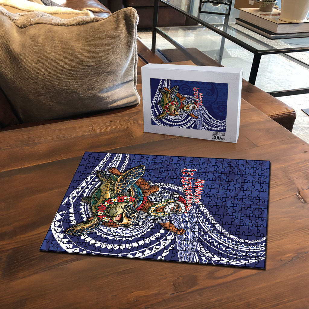 Samoa Christmas Puzzle Santa Riding Sea Turtle