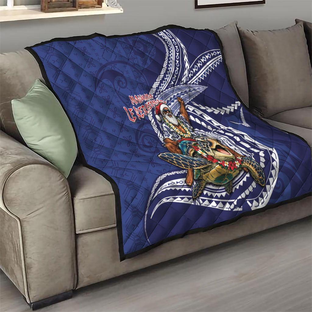 Samoa Christmas Quilt Santa Riding Sea Turtle DT05 - Polynesian Pride