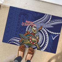 Samoa Christmas Rubber Doormat Santa Riding Sea Turtle