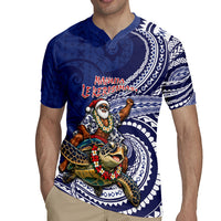 Samoa Christmas Rugby Jersey Santa Riding Sea Turtle