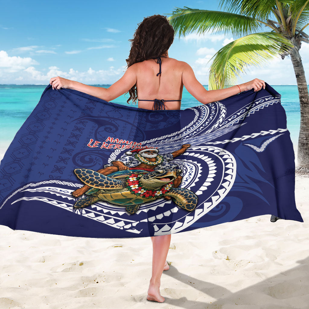Samoa Christmas Sarong Santa Riding Sea Turtle