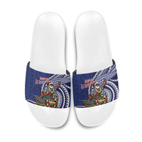 Samoa Christmas Slide Sandals Santa Riding Sea Turtle