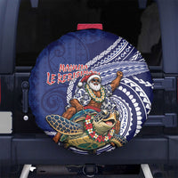 Samoa Christmas Spare Tire Cover Santa Riding Sea Turtle
