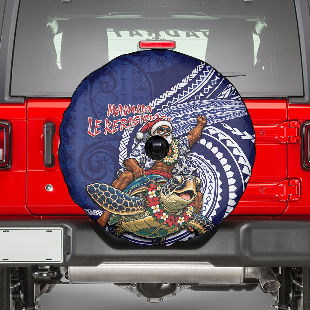 Samoa Christmas Spare Tire Cover Santa Riding Sea Turtle