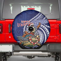 Samoa Christmas Spare Tire Cover Santa Riding Sea Turtle