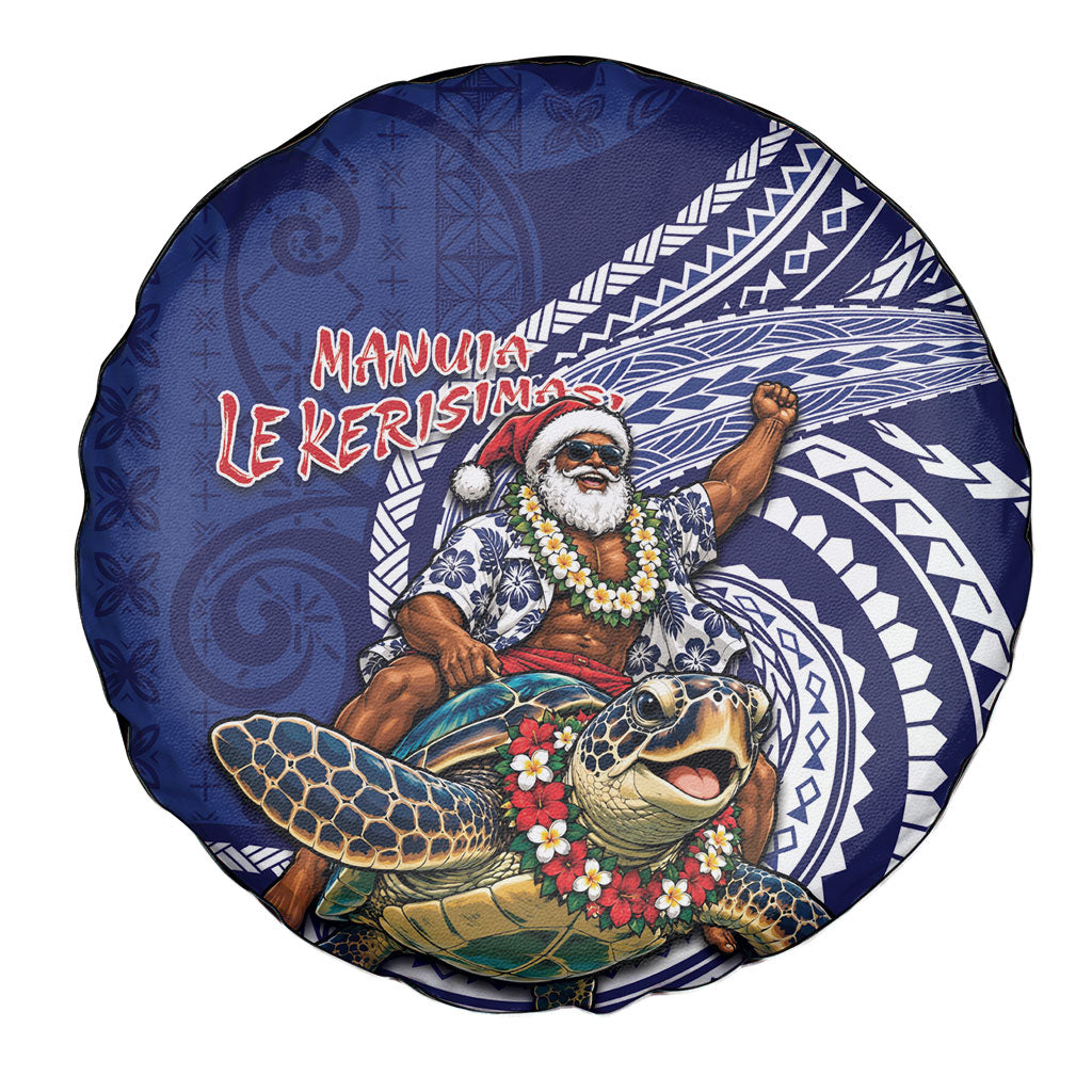 Samoa Christmas Spare Tire Cover Santa Riding Sea Turtle