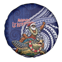 Samoa Christmas Spare Tire Cover Santa Riding Sea Turtle
