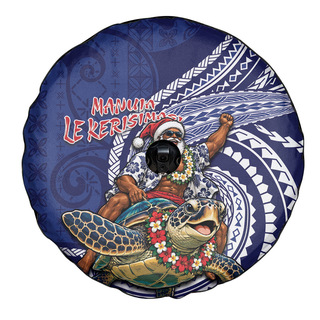 Samoa Christmas Spare Tire Cover Santa Riding Sea Turtle