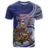 Samoa Christmas T Shirt Santa Riding Sea Turtle