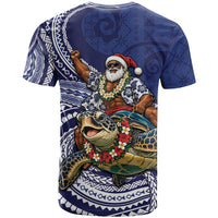 Samoa Christmas T Shirt Santa Riding Sea Turtle