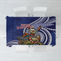 Samoa Christmas Tablecloth Santa Riding Sea Turtle