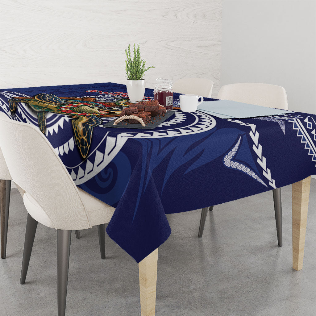 Samoa Christmas Tablecloth Santa Riding Sea Turtle