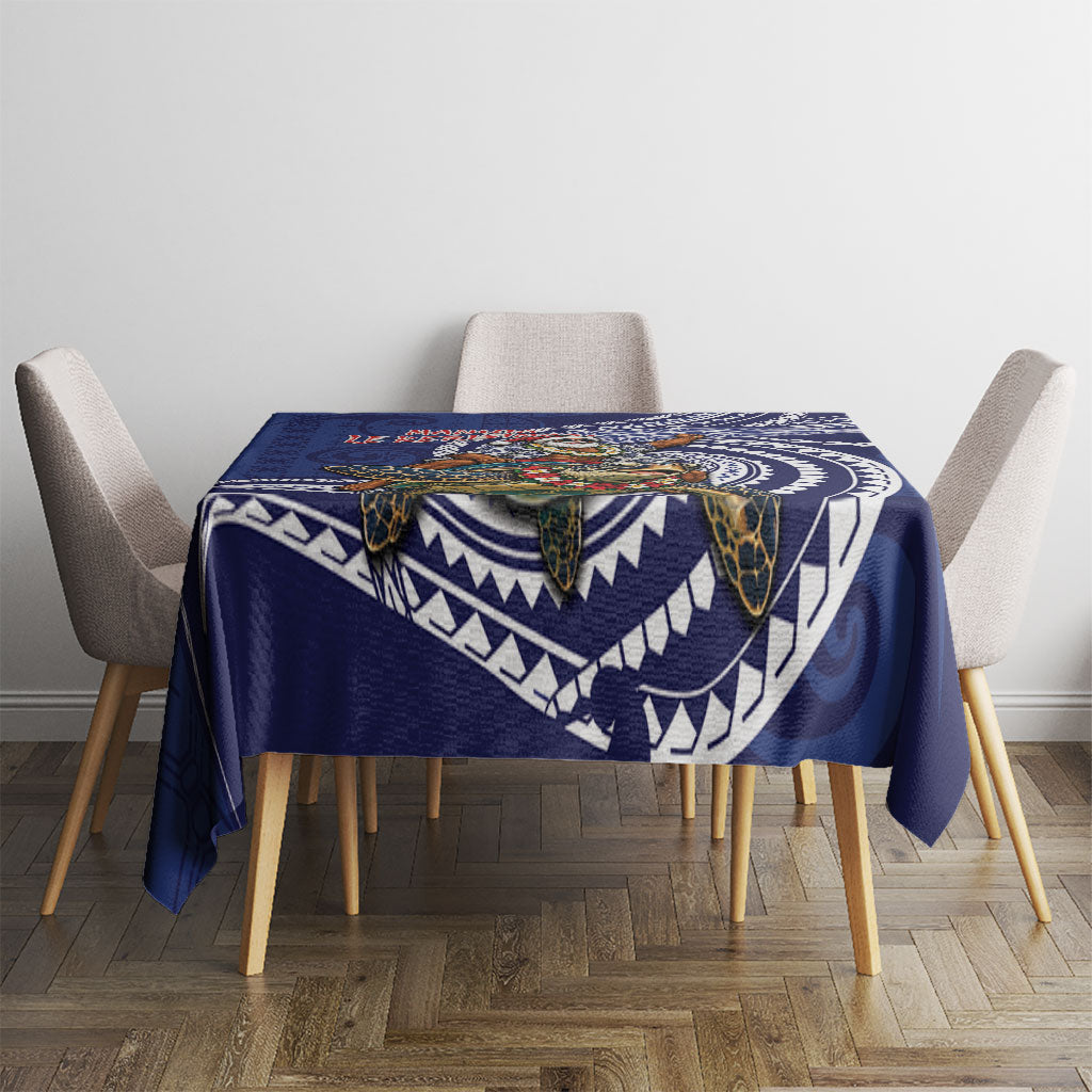 Samoa Christmas Tablecloth Santa Riding Sea Turtle