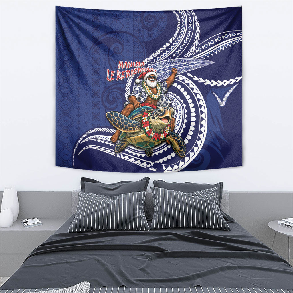 Samoa Christmas Tapestry Santa Riding Sea Turtle