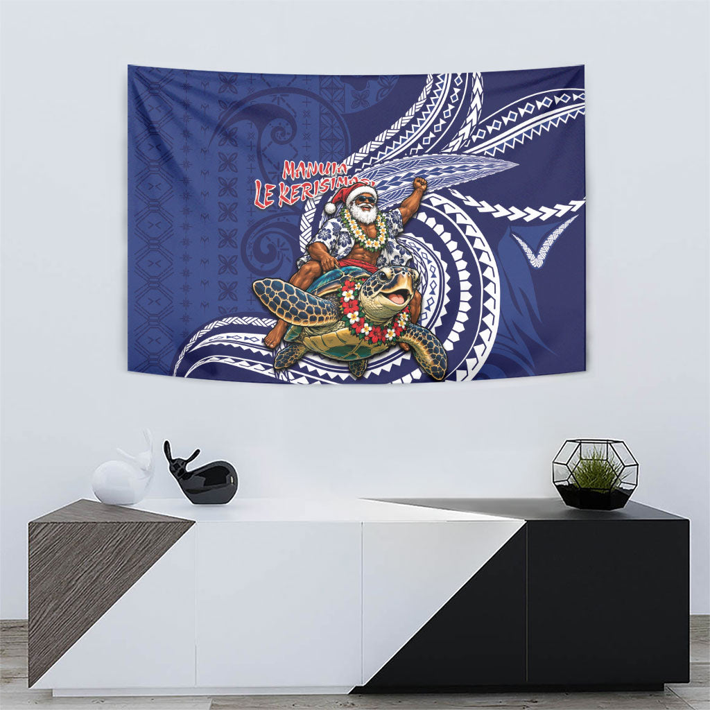 Samoa Christmas Tapestry Santa Riding Sea Turtle