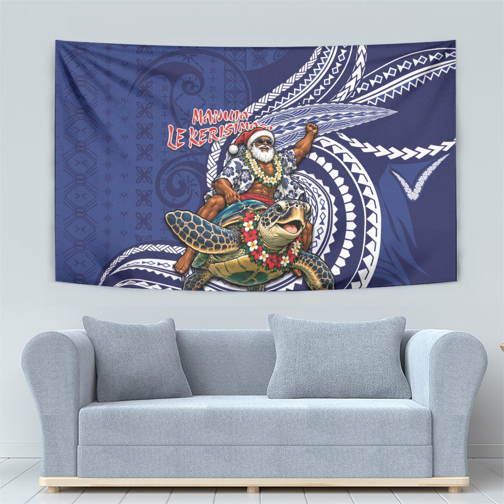 Samoa Christmas Tapestry Santa Riding Sea Turtle