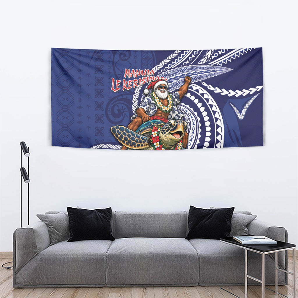Samoa Christmas Tapestry Santa Riding Sea Turtle