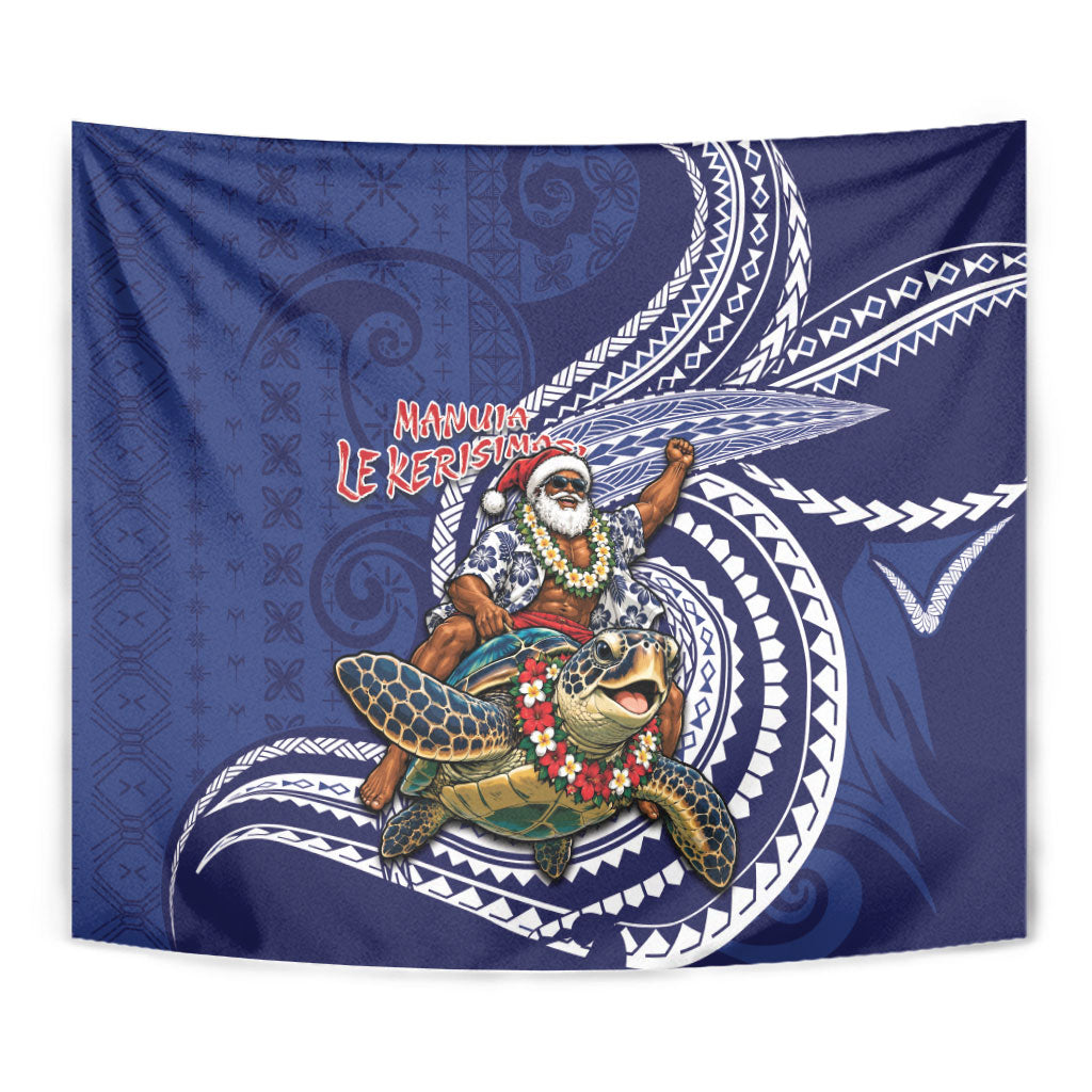 Samoa Christmas Tapestry Santa Riding Sea Turtle