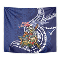 Samoa Christmas Tapestry Santa Riding Sea Turtle