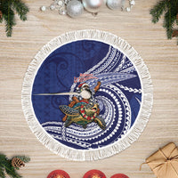 Samoa Christmas Tree Skirt Santa Riding Sea Turtle