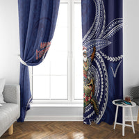 Samoa Christmas Window Curtain Santa Riding Sea Turtle