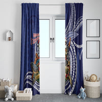 Samoa Christmas Window Curtain Santa Riding Sea Turtle