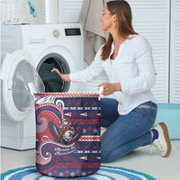 American Samoa Christmas Laundry Basket Santa Riding Bald Eagle