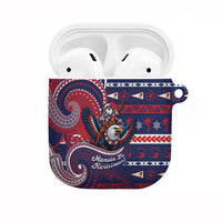 American Samoa Christmas AirPods Case Santa Riding Bald Eagle