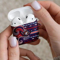 American Samoa Christmas AirPods Case Santa Riding Bald Eagle