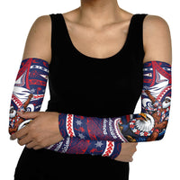 American Samoa Christmas Arm Sleeves Santa Riding Bald Eagle