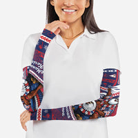 American Samoa Christmas Arm Sleeves Santa Riding Bald Eagle
