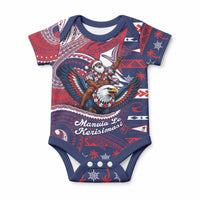 American Samoa Christmas Baby Onesie Santa Riding Bald Eagle