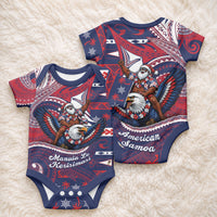 American Samoa Christmas Baby Onesie Santa Riding Bald Eagle