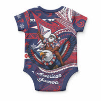 American Samoa Christmas Baby Onesie Santa Riding Bald Eagle