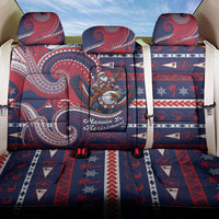 American Samoa Christmas Back Car Seat Cover Santa Riding Bald Eagle