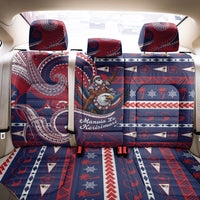 American Samoa Christmas Back Car Seat Cover Santa Riding Bald Eagle