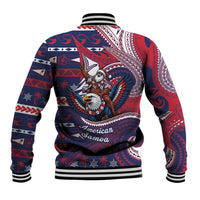 American Samoa Christmas Baseball Jacket Santa Riding Bald Eagle